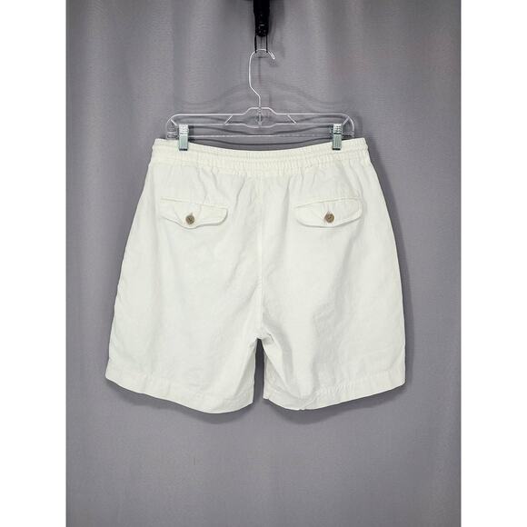 Retro Bugle Boy Shorts Mens 34X7 White Ramie Cotton Elastic Waist Casual 90s - Picture 3 of 14
